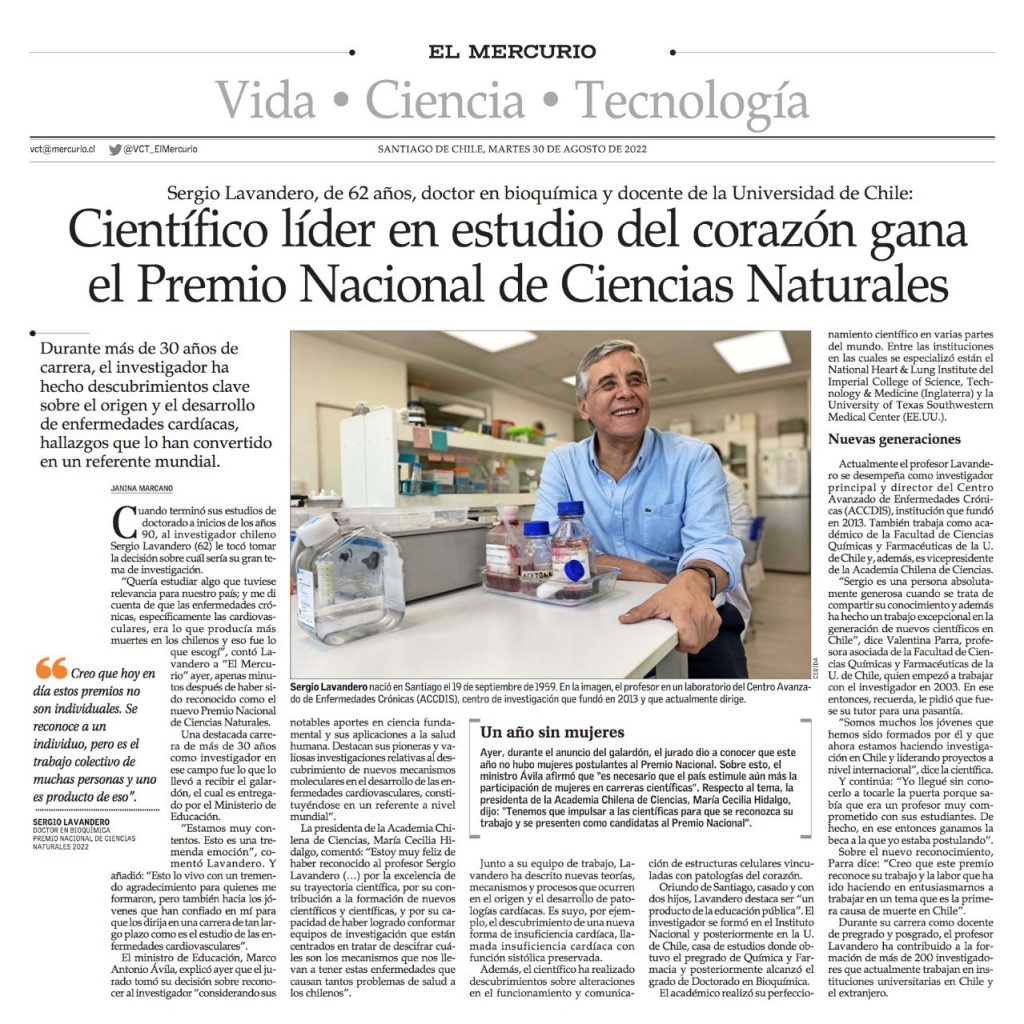 Científico líder en estudio del corazón gana Premio Nacional de Ciencias Naturales 2022 - Ciencia en Chile