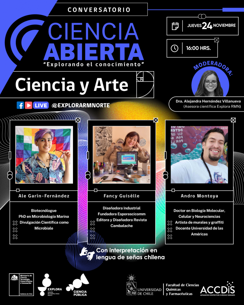 Conversatorio Ciencia Abierta explorando conocimientos: Ciencia y arte - Ciencia en Chile