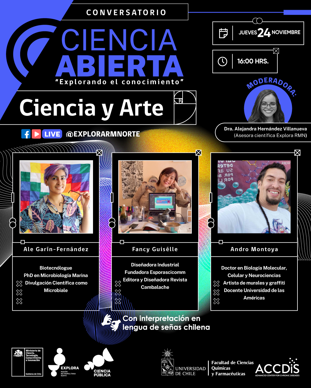 Conversatorio Ciencia Abierta explorando conocimientos: Ciencia y arte - Ciencia en Chile
