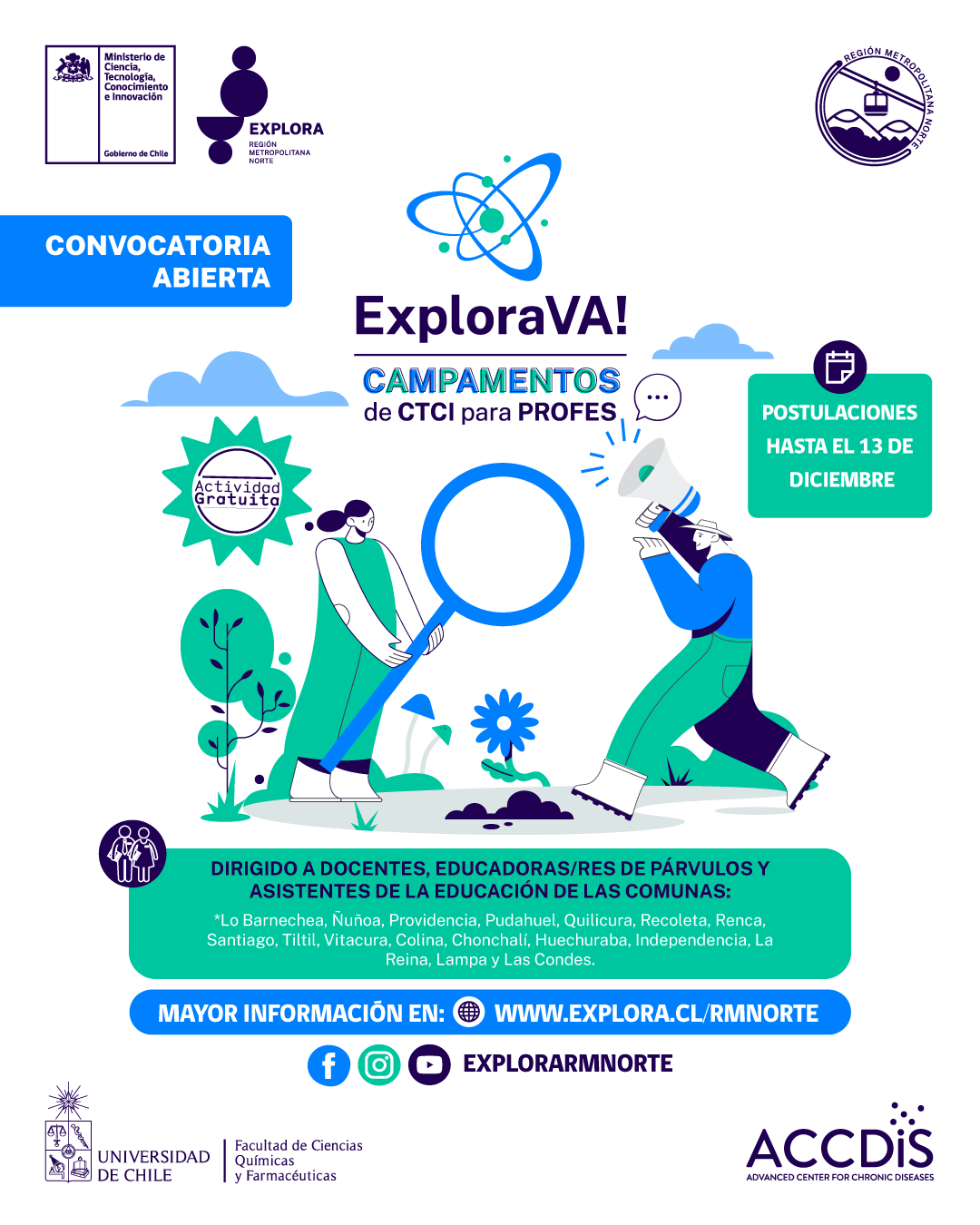 Convocatoria abierta: Campamento Explora VA! “Didácticas de las ciencias para el desarrollo sostenible” - Educación…