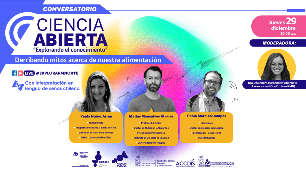 Conversatorio Ciencia Abierta: Derribando mitos acerca de nuestra alimentación - Ciencia en Chile
