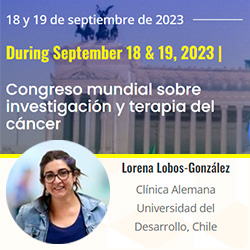 Nuestra investigadora Dra. Lorena Lobos participará en el “Congreso mundial sobre investigación y terapia del cáncer”…