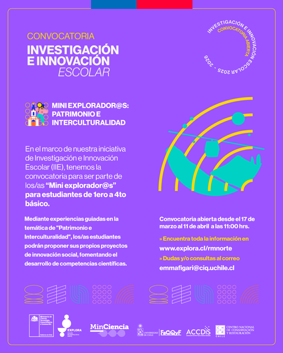 Convocatoria dirigida a la comunidad escolar: Mini clubes Explorador@s - Prevención del cáncer