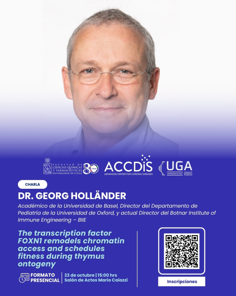 Charla Internacional “The transcription factor FOXNI remodels chromatin access and schedules fitness during thymus…