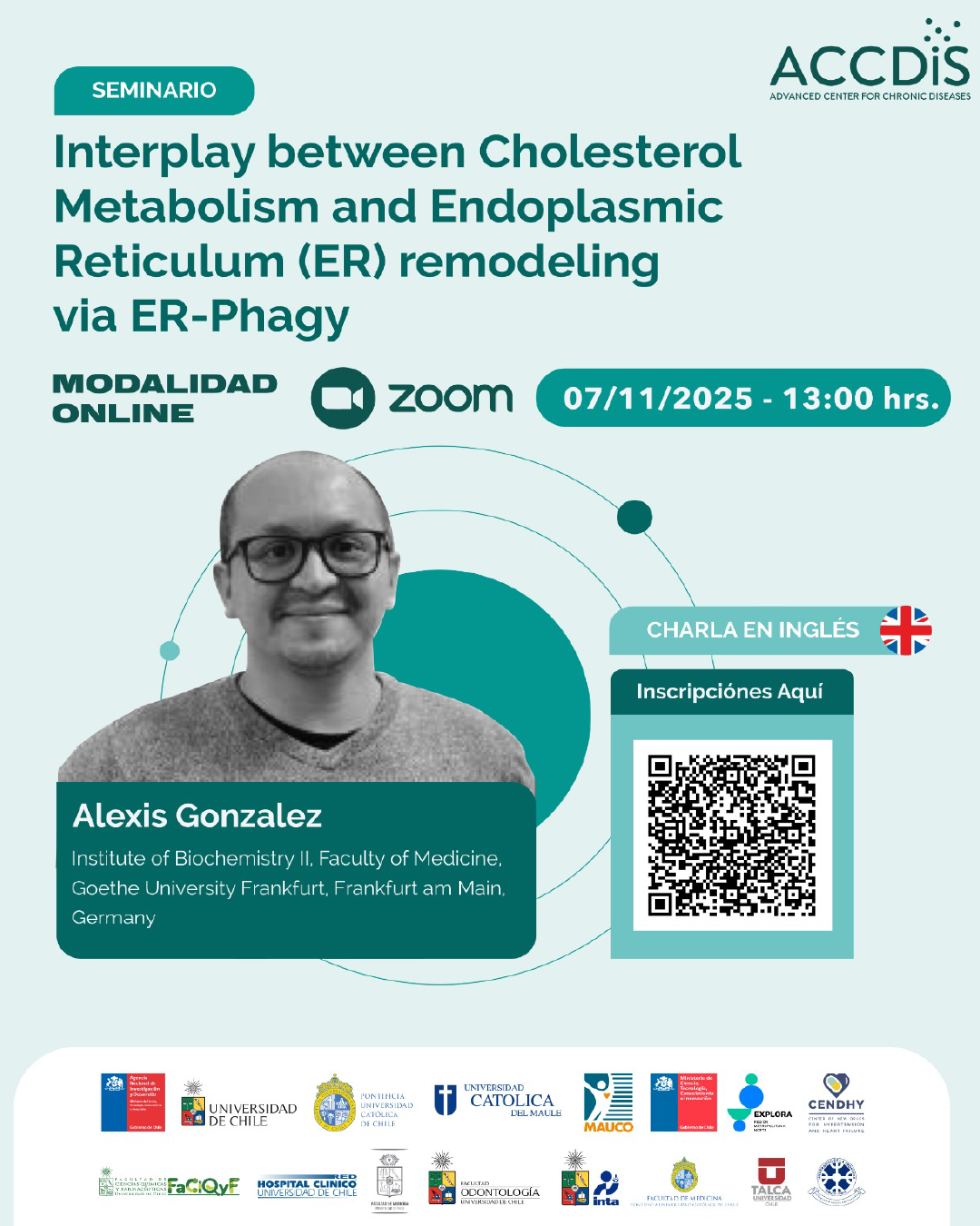 Seminario ACCDiS – Interplay between Cholesterol Metabolism and Endoplasmic Reticulum (ER) remodeling via…
