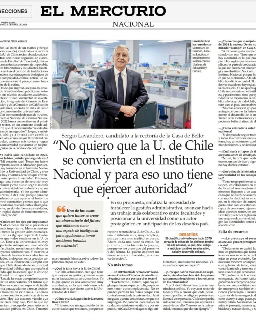 «No quiero que la U. de Chile se convierta en el Instituto Nacional y para eso uno tiene que ejercer autoridad»…